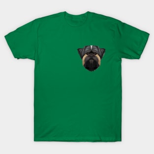 Cute Affenpinscher Dog Minimal Stencil Artwork T-Shirt